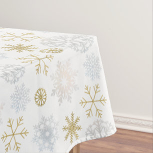Icy Snowflake Winter Wonderland  Tablecloth