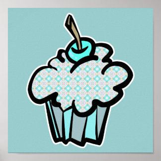 icy snowflakes cupcake poster
