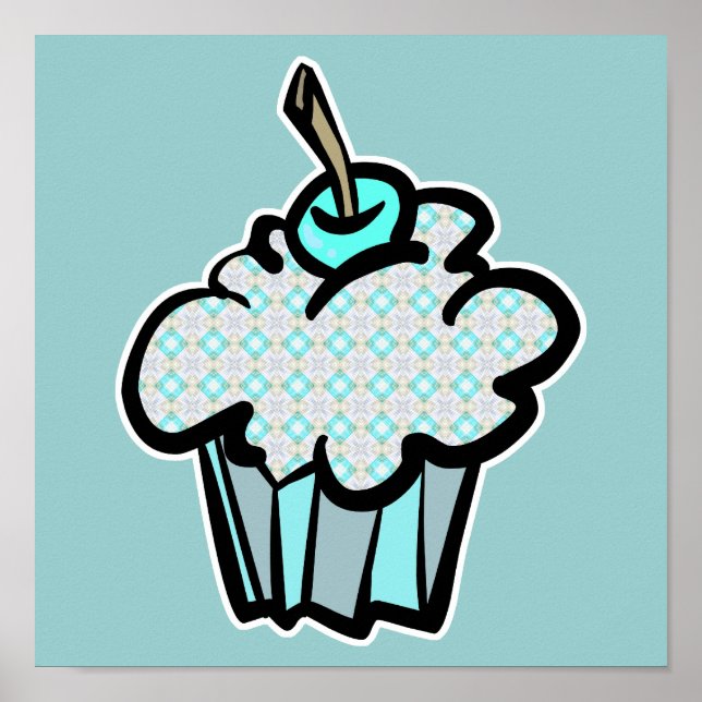 icy snowflakes cupcake poster (Front)
