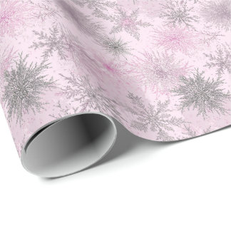Icy Vintage Snowflakes Wrapping Paper