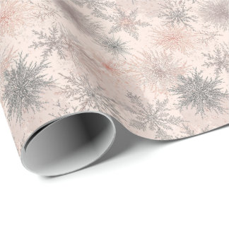 Icy Vintage Snowflakes Wrapping Paper