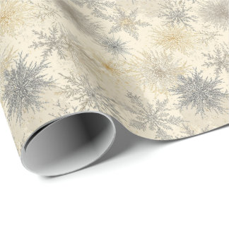 Icy Vintage Snowflakes Wrapping Paper