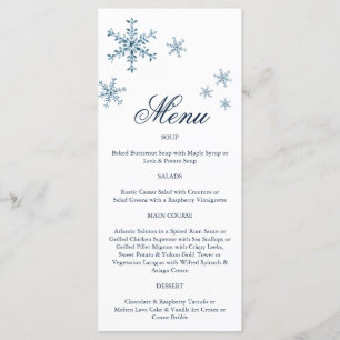 Icy Winter Snowflake Menu