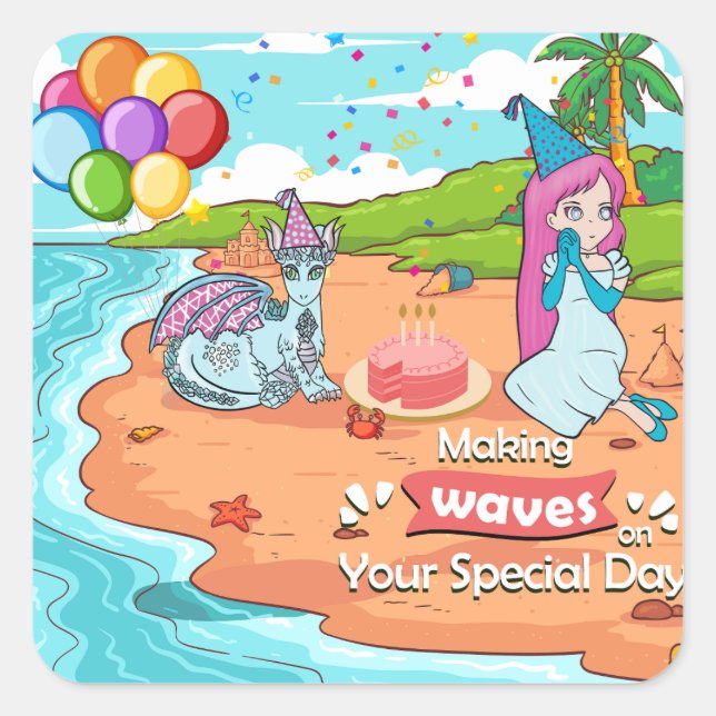 Icy's Birthday 2024 Square Sticker (Front)