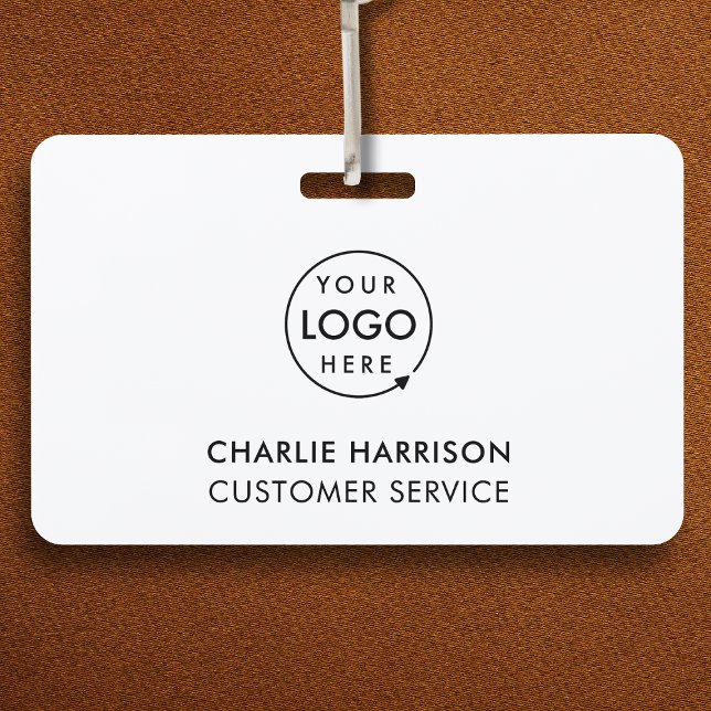 ID Badge Card | Business Employee Staff Logo White (Creator Uploaded)