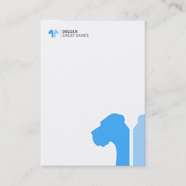 ID blue Great Dane series  Business Card (Front)