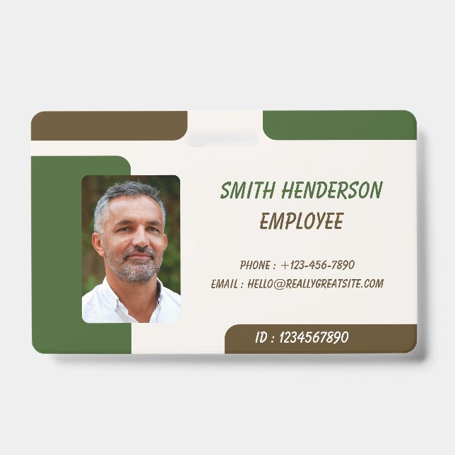 ID Card Badge | Minimal Business Employee Photo (Front)