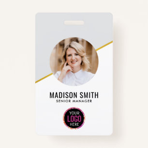 ID Card Badge Minimal Business Employee Photo ID Badge