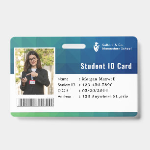 ID Card Badge Modern Business Student Photo