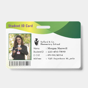 ID Card Badge Modern Business Student Photo