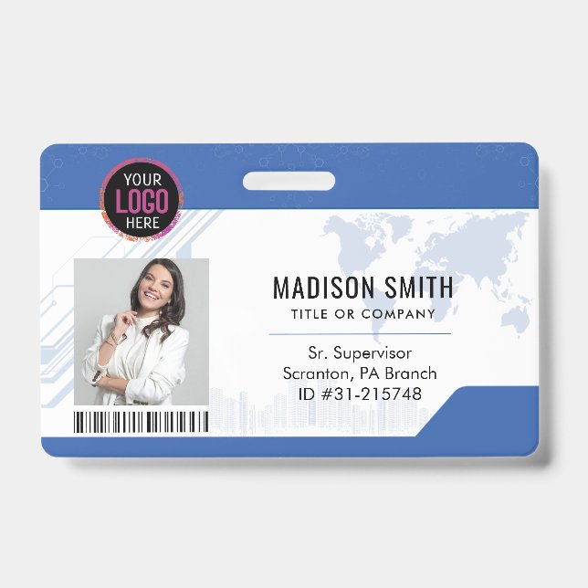  ID Card | Modern Minimalist Company Employee Badge (Front)