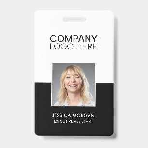 ID CORPORATE LOGO EMPLOYEE PHOTO MINIMAL BLACK BADGE