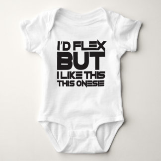 "I'D FLEX BUT..."- baby fitness Baby Bodysuit