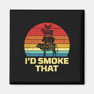 Id Grill That Retro Bbq Barbecue Grill Meat Lover Magnet