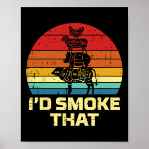 Id Grill That Retro Bbq Barbecue Grill Meat Lover  Poster