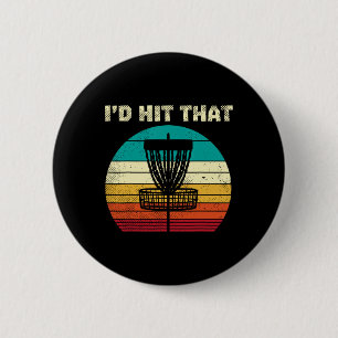 Id Hit That Disc Golf Sket Sunset Retro Golfing Go 6 Cm Round Badge