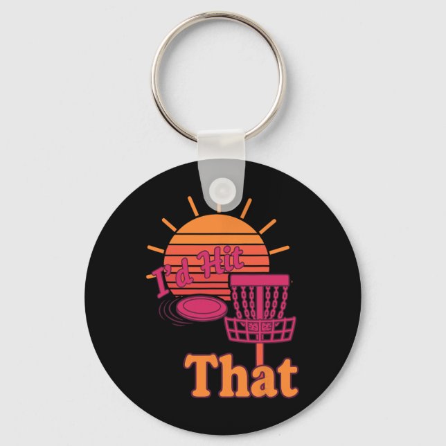 Id Hit That Funny Disc Golf Flying Disc Sket  Key Ring (Front)