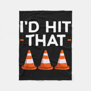 I'd Hit That Halloween Costume Traffic Cone  Fleece Blanket