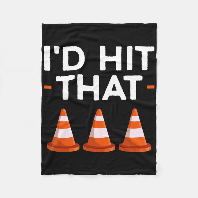 I'd Hit That Halloween Costume Traffic Cone  Fleece Blanket (Front)