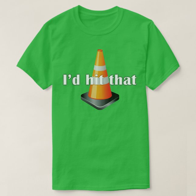 Id Hit That Traffic Orange Cone Funny Bad Driving  T-Shirt (Design Front)