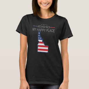 ID Idaho My Happy Place USA States Flag Map T-Shirt