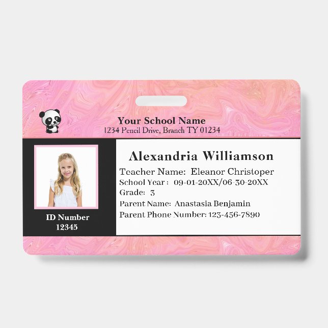 Id Identification Card Boy Girl Child Photo Custom Badge (Front)