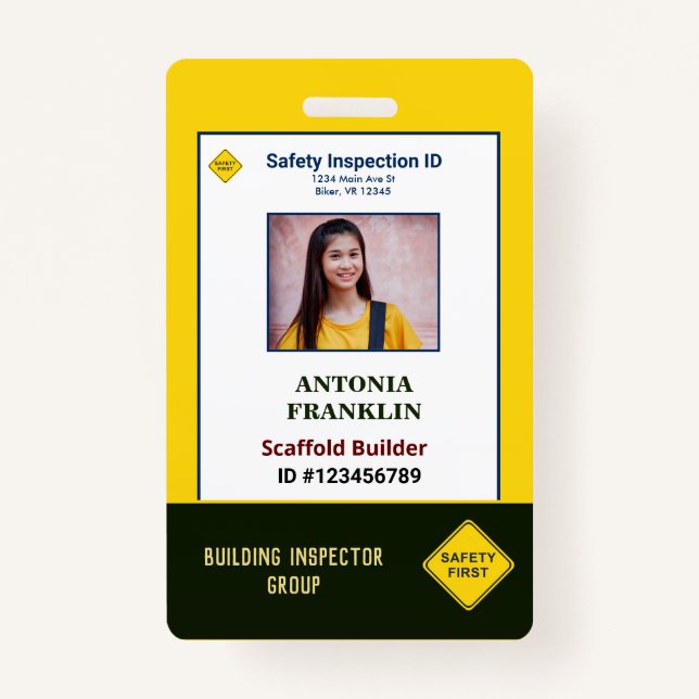 ID Identification Card Photo Employee Custom ID Badge (Front)