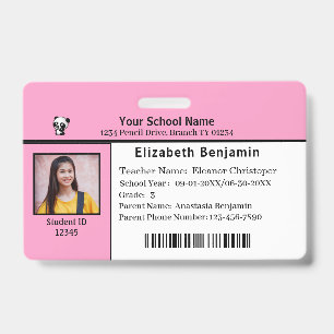 ID Identification Card Student Child Kids School Badge