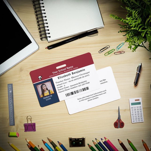 ID Identification Card Student Child Kids School ID Badge (ID Identification Card Student Child Kids School Badge is great for your child to carry every day. )