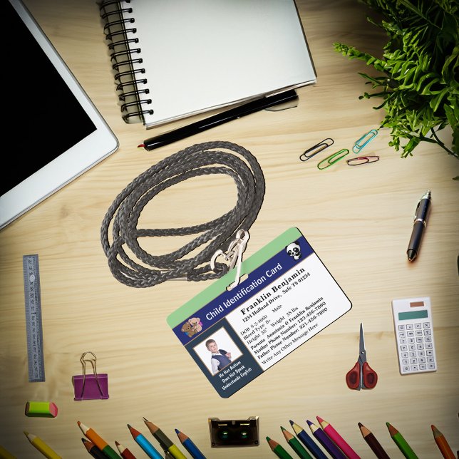 Id Identification Cards Kids Child Photo Custom Badge (Id Identification Cards Kids Child Photo Custom Badge is for your child to wear every day.)