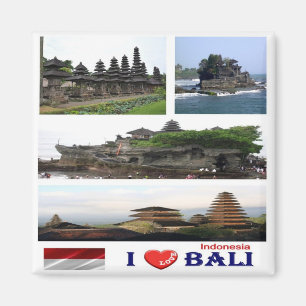 ID - Indonesia - Bali - I Love - Collage Mosaic Magnet