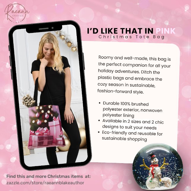 I'd Like That in Pink Christmas Tote Bag (Creator Uploaded)