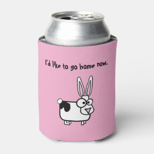 I'd Like to Go Home Now, Funny Cow / Bunny Cartoon Can Cooler