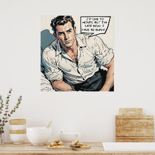 I'd Like To Honey 1950's Romance Comic Poster