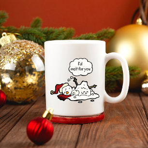 I'd Melt For You! Funny Hand Drawn Snowman Coffee Mug