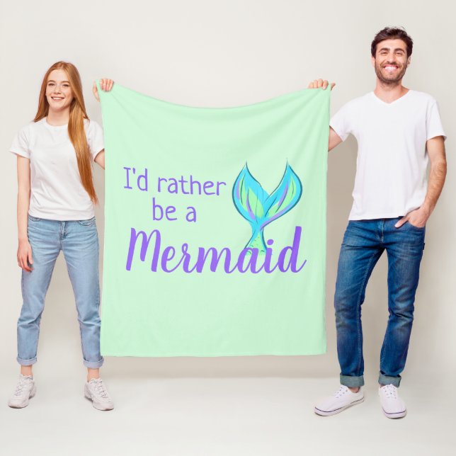 I'd Rather Be a Mermaid Fleece Blanket (In Situ)