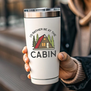 I'd Rather Be At The Cabin   Die-Cut Sticker 