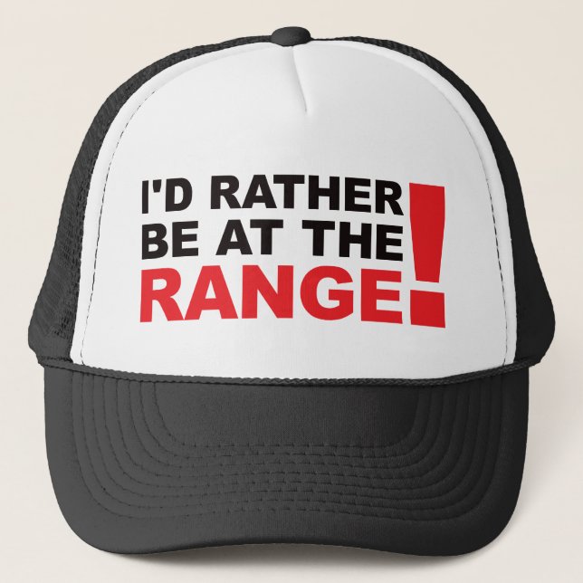 Id Rather Be At The Range - Red Trucker Hat (Front)