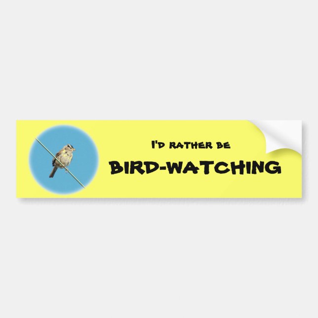 I'd Rather Be Bird-Watching Bumpber Sticker (Front)
