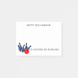 I'd Rather Be Bowling, Personalised Post-it Notes