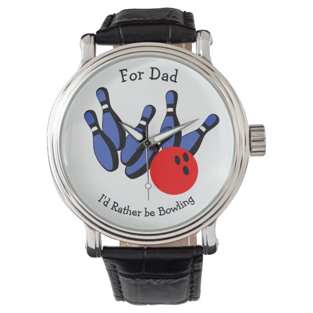 I'd Rather be Bowling, Personalised Watch (Front)