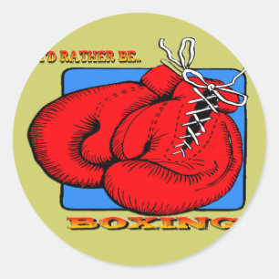 I'd Rather be Boxing Classic Round Sticker