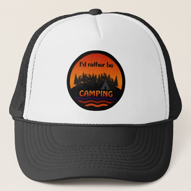 I'd Rather Be Camping hat - choose colour (Front)