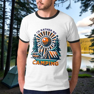 I'd Rather be Camping Vintage Vibes T-Shirt