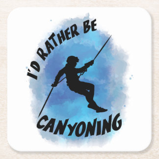 I'd Rather Be Canyoning Canyoneer Vintage Square Paper Coaster