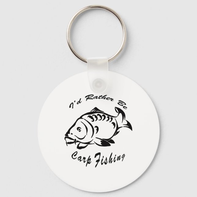 I'd Rather Be Carp Fishing Carp Fishing Tee Men Wo Key Ring (Front)