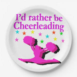 I'D RATHER BE CHEERLEADING DESIGN PAPER PLATE