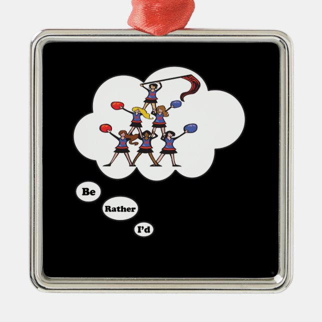 I'd rather be Cheerleading Metal Tree Decoration (Front)