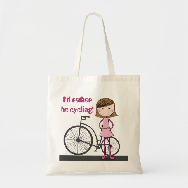 I'd rather be cycling! - A cute, useful tote bag. Bag (Front)