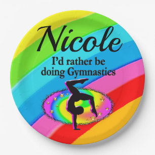 I'D RATHER BE DOING GYMNASTICS EVERY DAY PAPER PLATE